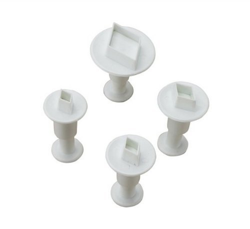 Autek 4PCS Diamond Shape Fondant Cutter Set Plunger Cake Mold Mould Tool Decorating(3DMold-66) N2