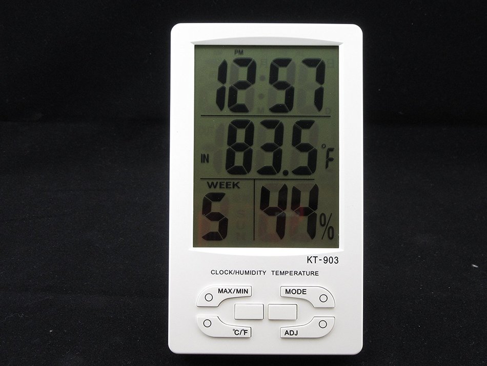 Digital LCD Thermometer Hygrometer- Temperature Humidity Meter- Clock N3