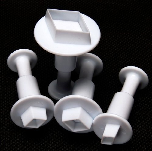 Autek 4PCS Diamond Shape Fondant Cutter Set Plunger Cake Mold Mould Tool Decorating(3DMold-66) N3