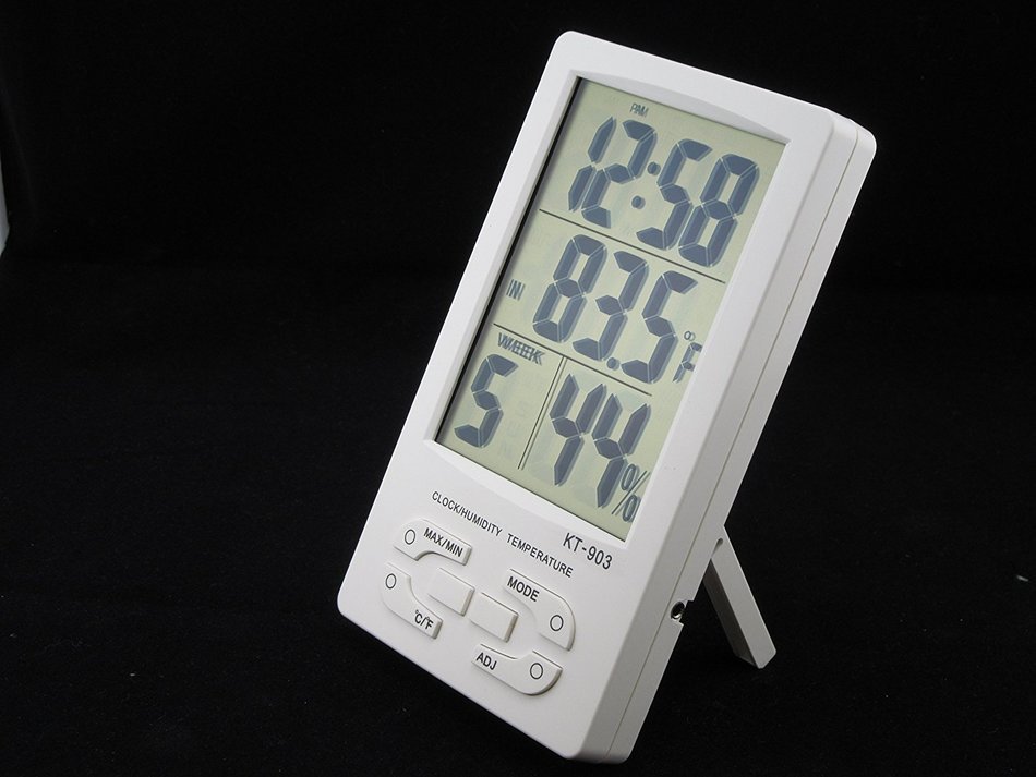 Digital LCD Thermometer Hygrometer- Temperature Humidity Meter- Clock N4