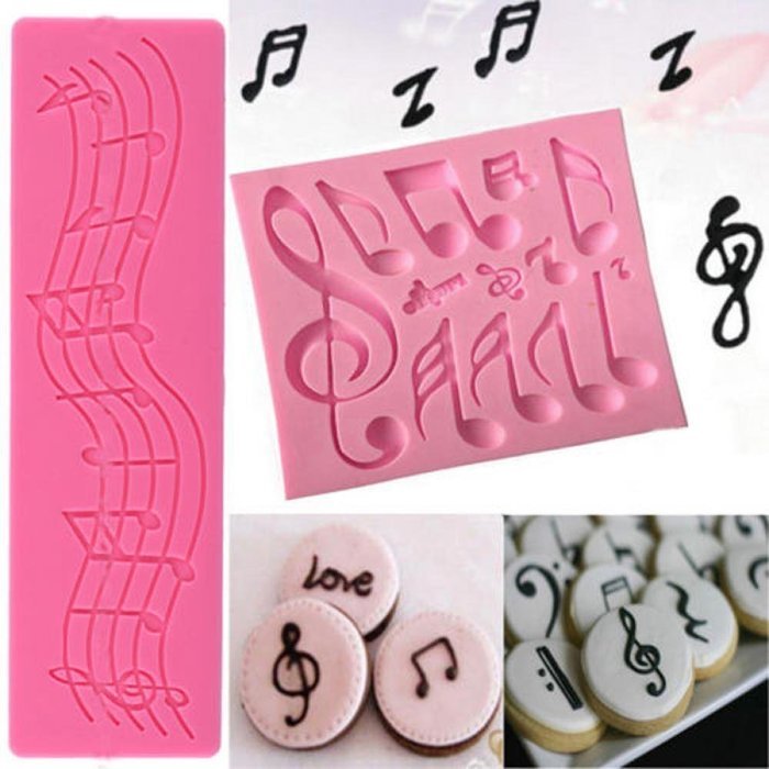 Genenic Fondant Music Note Mat Baking Tool Cake Mold Silicone Mould