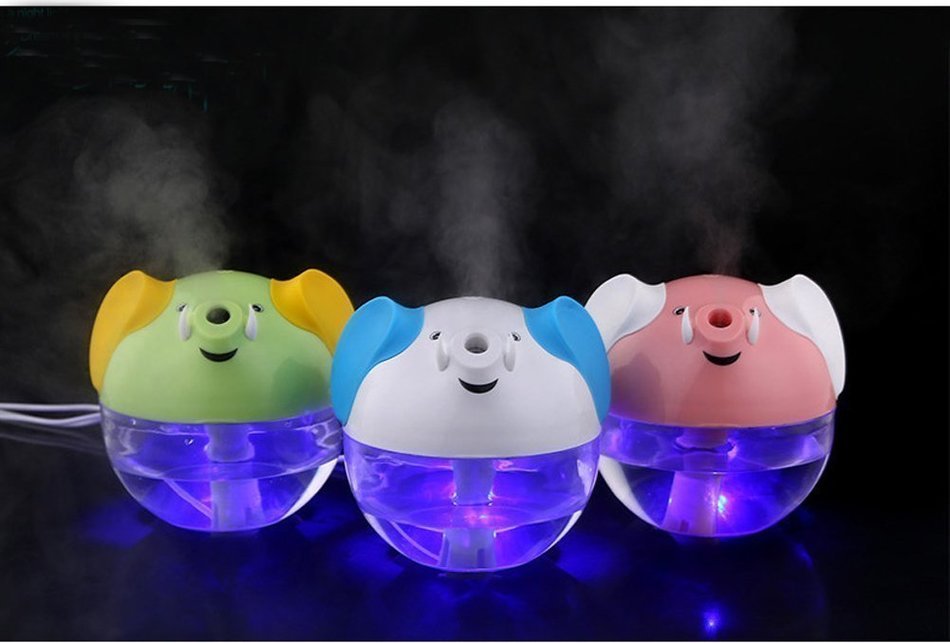 Happy-top 230Ml Lucky Elephant Shape Portable Mini Humidifier Night Lamp USB powered Air Humidifier (Pink) N8