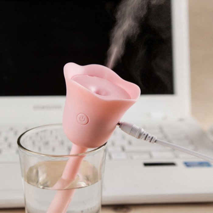 haoun Ultrasonic USB Humidifiers Air Cleaner Tulip Shaped - BLUE N3