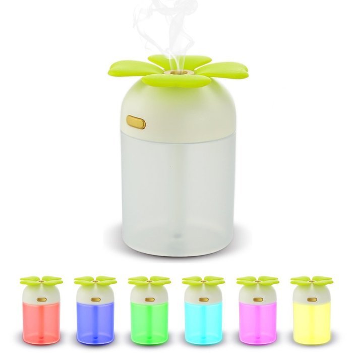 Mystery Four Leaf Clover Mini Humidifier Portable USB Desktop Cool Mist Humidifier with Colorful LED Night Light... N5