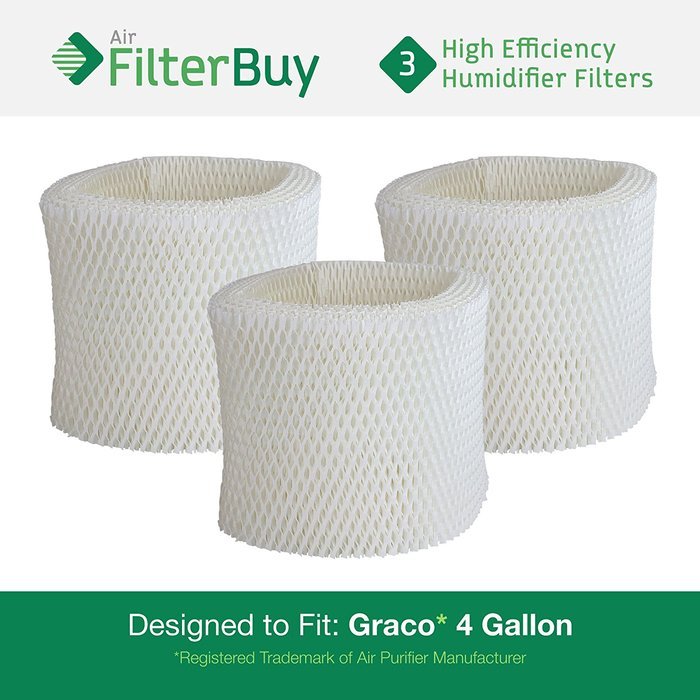 3 -Graco 4 Gallon Humidifier Filters. Designed by FilterBuy to fit Graco 2H02 and TrueAir 05521.