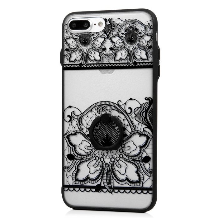 iPhone 7 Plus Case (5.5 inch) - 360 Degree Rotating Ring Holder Kickstand Shockproof Soft TPU Skin Bumper Frame... N53
