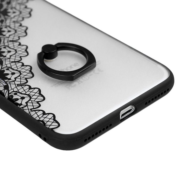 iPhone 7 Plus Case (5.5 inch) - 360 Degree Rotating Ring Holder Kickstand Shockproof Soft TPU Skin Bumper Frame... N56