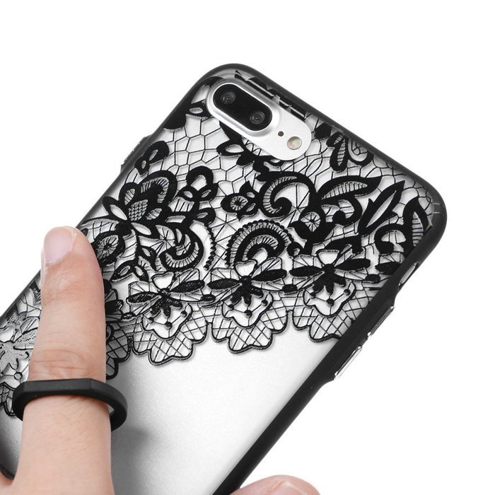 iPhone 7 Plus Case (5.5 inch) - 360 Degree Rotating Ring Holder Kickstand Shockproof Soft TPU Skin Bumper Frame... N57