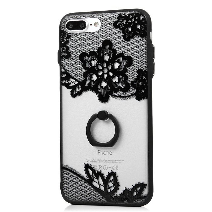 iPhone 7 Plus Case (5.5 inch) - 360 Degree Rotating Ring Holder Kickstand Shockproof Soft TPU Skin Bumper Frame... N59