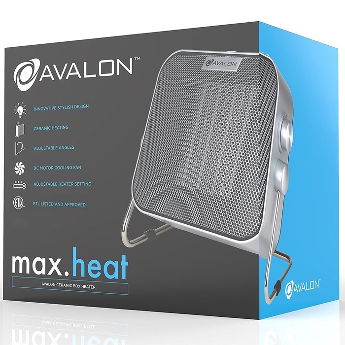 Avalon Premium Ceramic Heater with Two Heat Settings, Fully Adjustable Angles With Warm Even Heat Technology,... N2