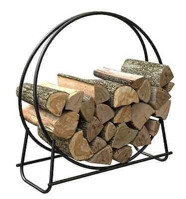 Round Fireplace Firewood Log Holder Hoop Rack - NIB N2