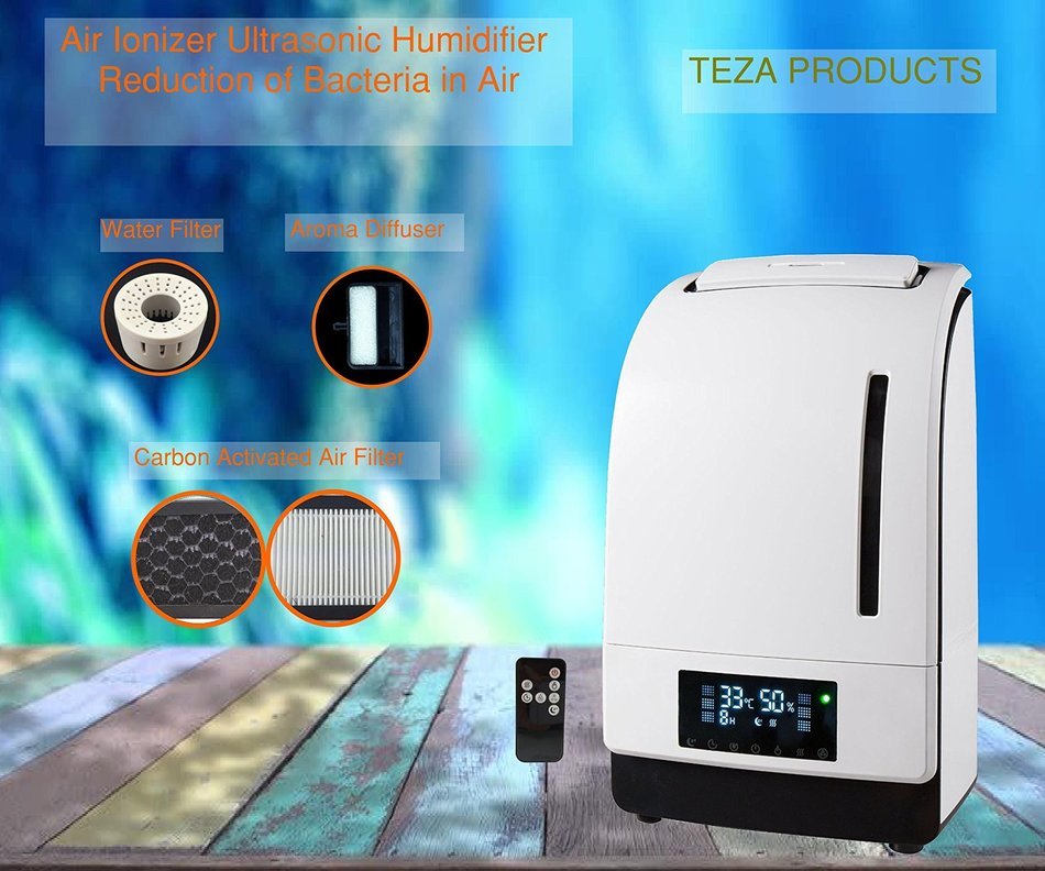 Digital Micro-Tech 4500 Ultrasonic Cool & Warm Mist Humidifier-High Frequency Vibrations 1.7 MHz -Carbon Activated... N5