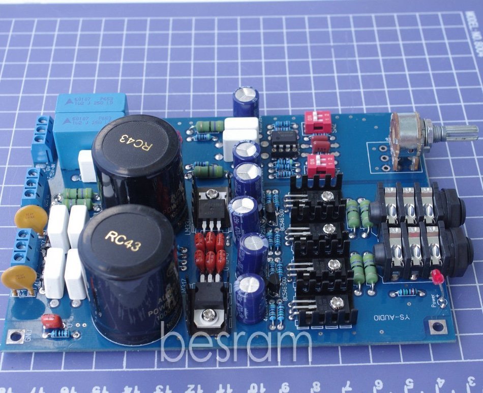 Headphone Amplifier board pre-amp BD139 BD140 10000UF RIFA