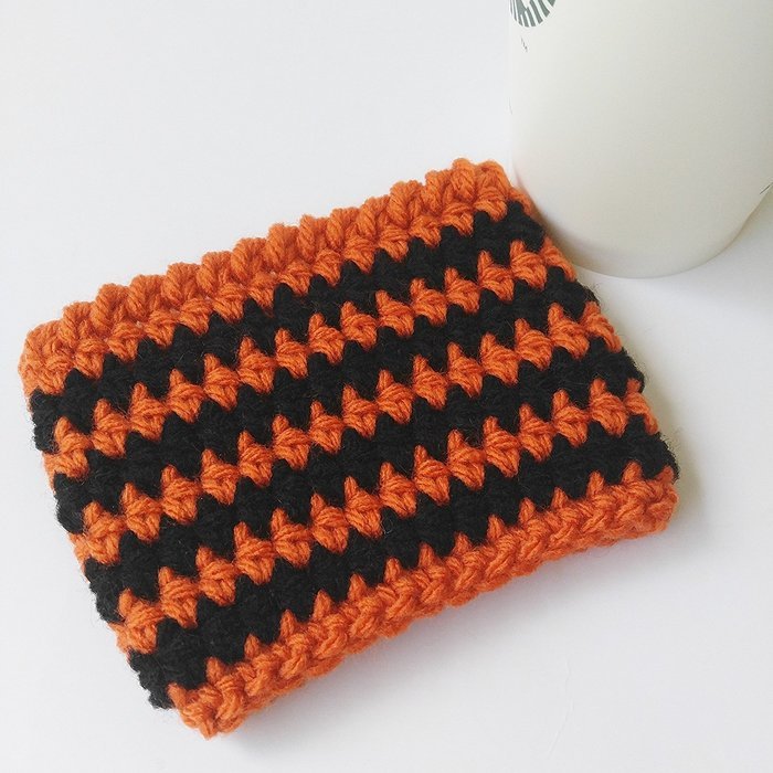 Coffee Cozy Orange and Black