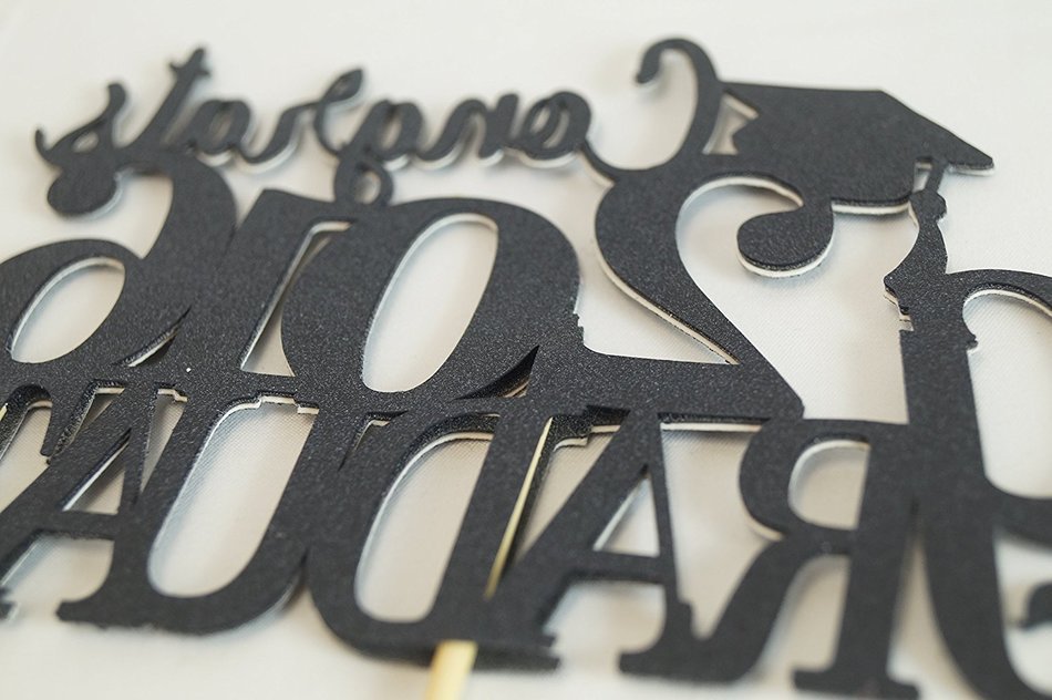 All About Details Black Congrats 2016 Graduate Cake Topper N2