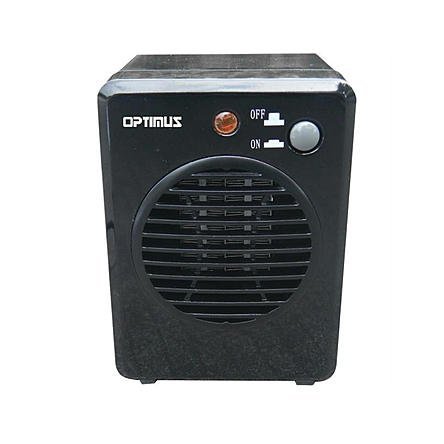 Black Space Saving Portable Mini Ceramic Heater | Contemporary Indoor Space Heater for Your Home Office or Bedroom