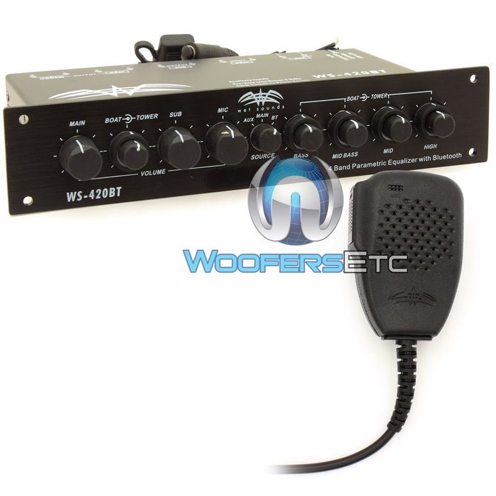 WS-420BT - Wet Sounds Marine Audio Multi Zone Equalizer with Integrated Bluetooth by Wet Sounds