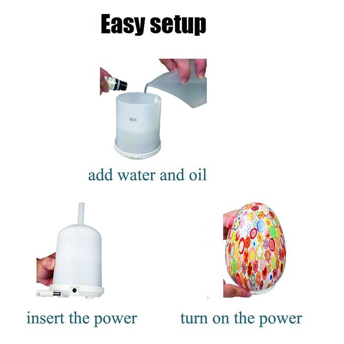 Aimcare Ultrasonic Estelle Glass Cool Mist Aroma Aromatherapy Oil Diffuser Humidifier with 7 Color Changing Lights... N4