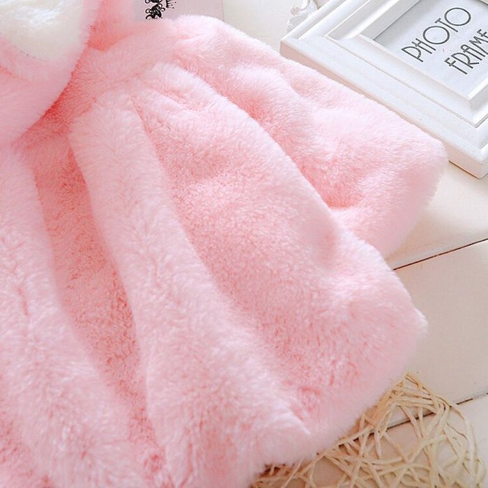 Yaheeda Girls Winter Plush Coat Kid's Rabbit Sweater Cloak Jacket Warm Clothes N3