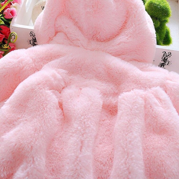 Yaheeda Girls Winter Plush Coat Kid's Rabbit Sweater Cloak Jacket Warm Clothes N4