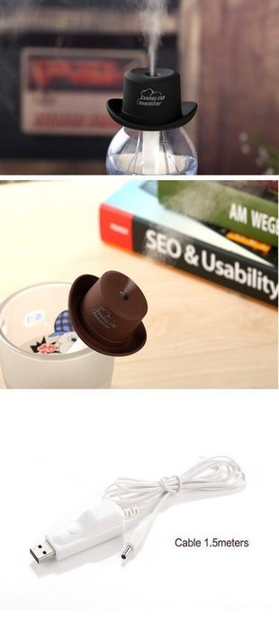 BESTBY Mini cowboy hat humidifier creative cowboy hat gift office moisturizing portable humidifier for Home/office... N4