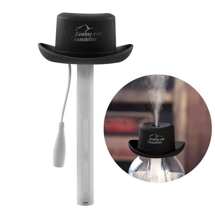 Asiacc Cowboy Cap USB Mini Portable Air Humidifier Aromatherapy Mist Maker for Office Home Travel N2