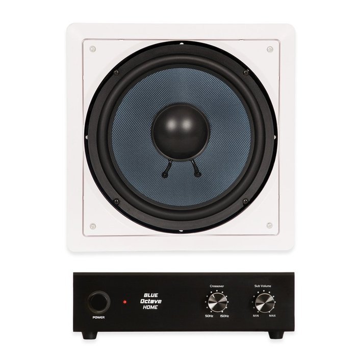 Blue Octave BDW10 In Wall 10" Passive Subwoofer Speaker and Amplifier Home Theater