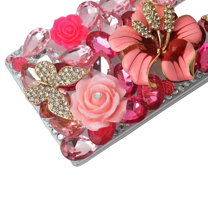 Spritech(TM) Bling Clear Phone Case For LG spirit h440 C70/LG Escape 2/LG Logos/LG Spirit 4G LTE,3D Handmade Rose... N28