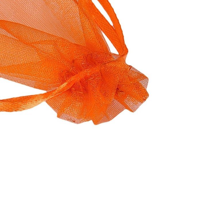Candy Bag DZT1968 100pcs Organza Wedding Party Decoration Gift Candy Sheer Bags Pouches (Orange)