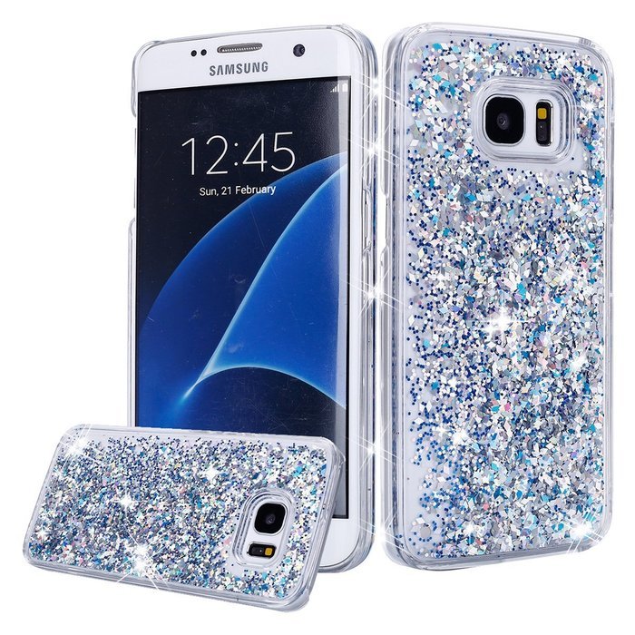 Galaxy S7 Edge Case,Galaxy S7 Edge Liquid Cover,PHEZEN Christmas Tree Santa Claus Design Cool Quicksand Moving... N22