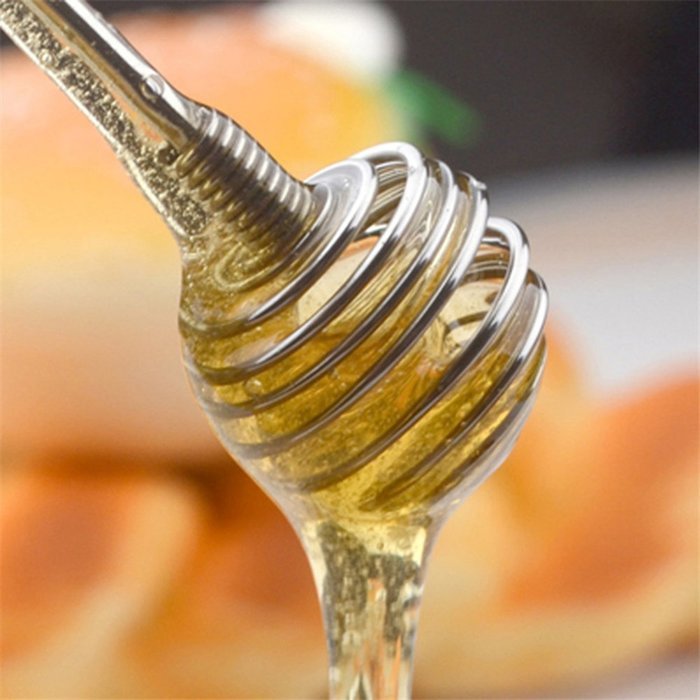 Taloyer Stanless Steel Honey Dipper Stick Server for Honey Jar Dispense Drizzle Honey N2