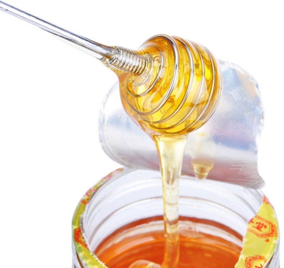 Taloyer Stanless Steel Honey Dipper Stick Server for Honey Jar Dispense Drizzle Honey N3