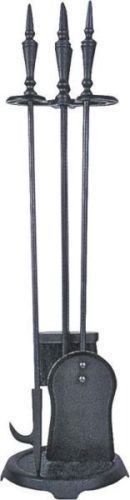 Homebasix 4 Piece 28 1/2" Black Fireplace Set 0322222