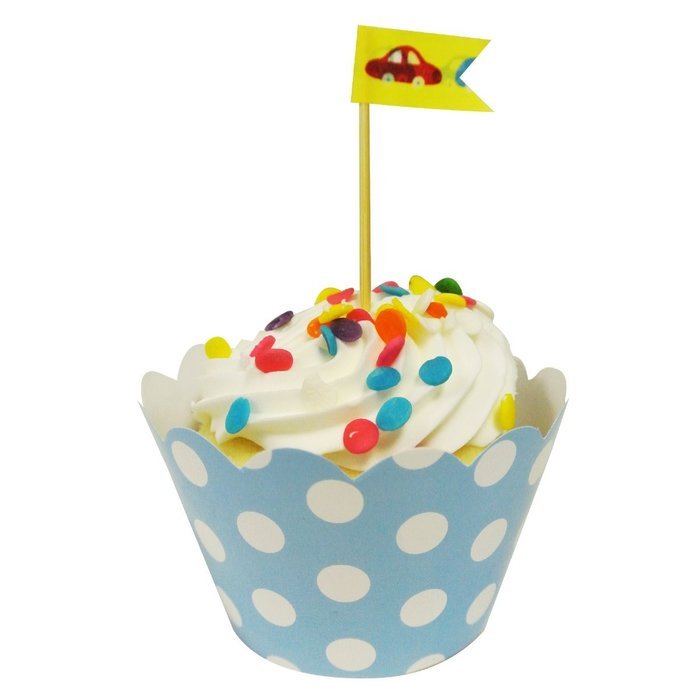 AllyDrew Standard Size Polka Dots Cupcake Wrappers (Set of 20), Orange
