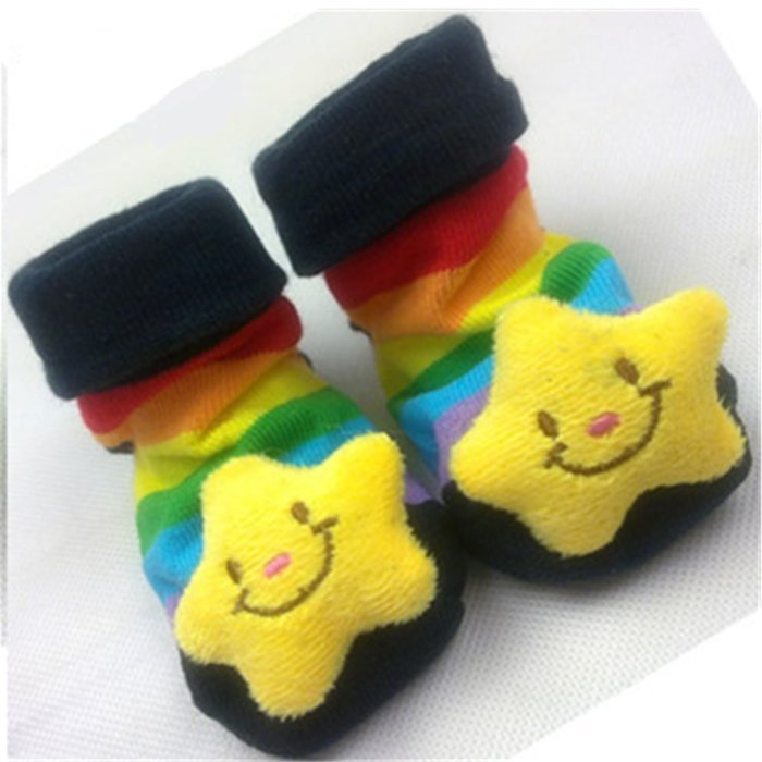 KAKA(TM) Baby Little Shoe Socks Skid-Resistant Baby Toddler Socks (0-6 month) N5