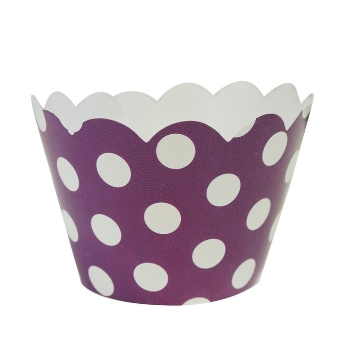 AllyDrew Standard Size Polka Dots Cupcake Wrappers (Set of 20), Orange N3