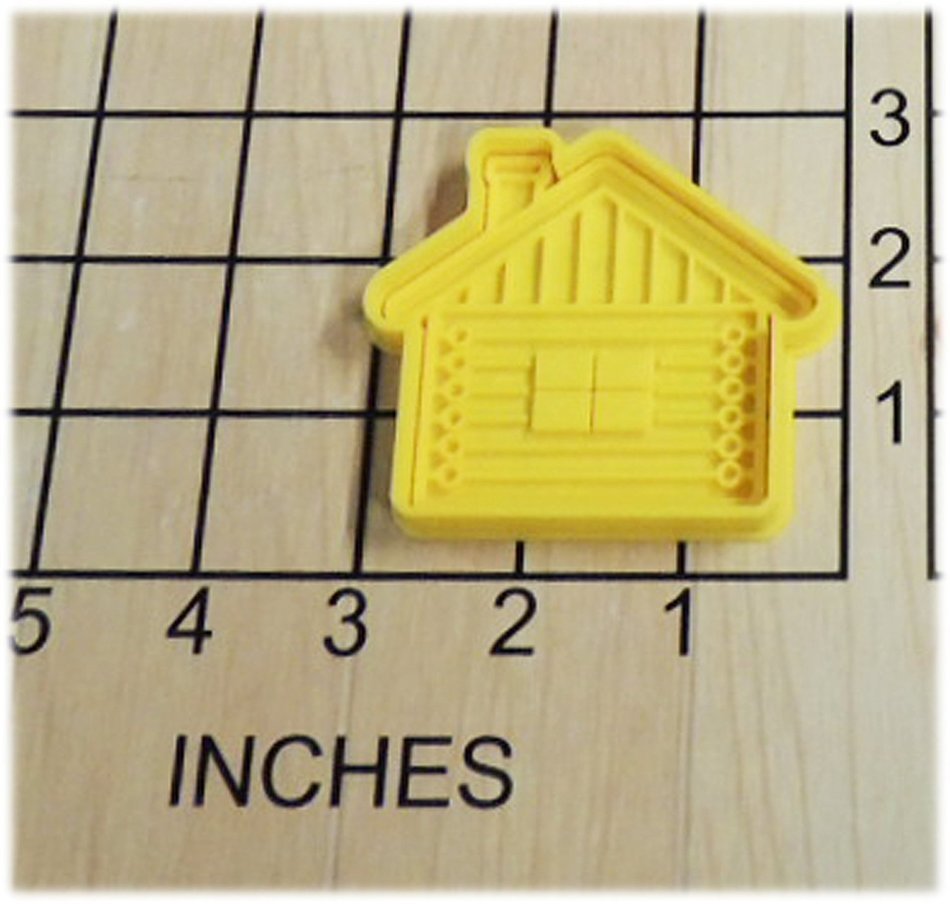 Log Cabin Fondant Cookie Cutter and Stamp #1374