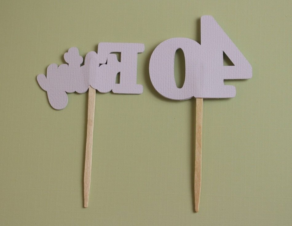 All About Details Black Forty Cupcake Toppers, Set of 12