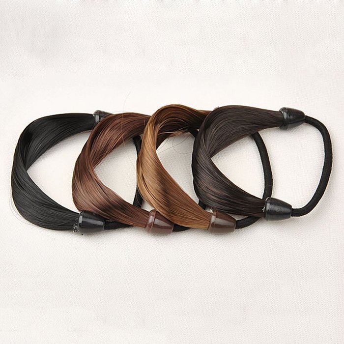 KAKA(TM) Women Girl Korean Stylish Dark Brown Wig Rope Hair Band Accessories N2