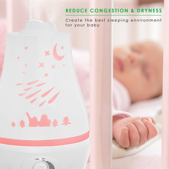 LINKYO Cool Mist Ultrasonic Humidifier - Whisper Quiet with Playful Outer Design for Baby Room, 2L N3