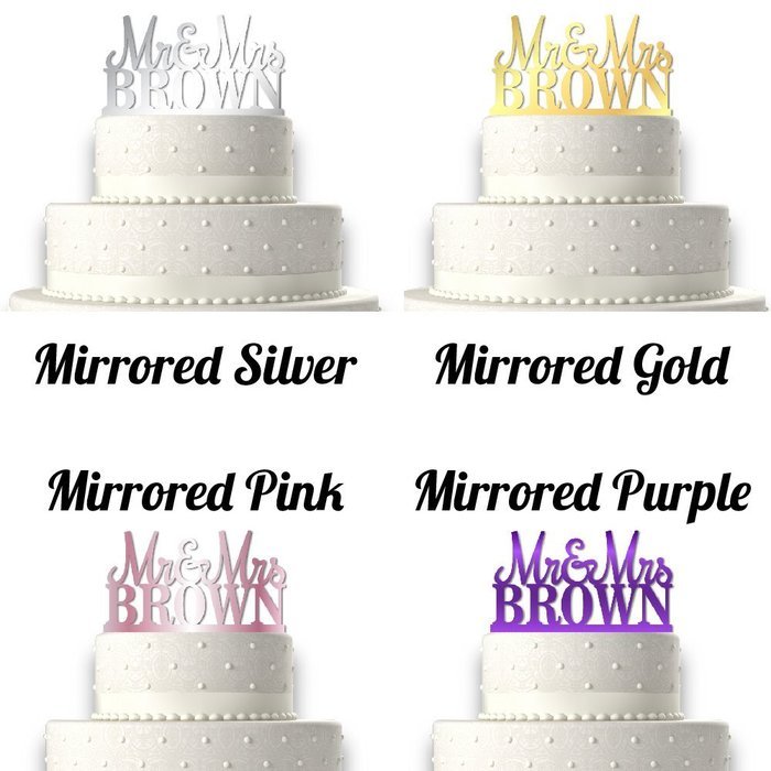 Sugar Yeti | Custom Personalized Mr & Mrs Wedding Cake Topper With Your Last Name Acrylic Cake Topper for Special... N2