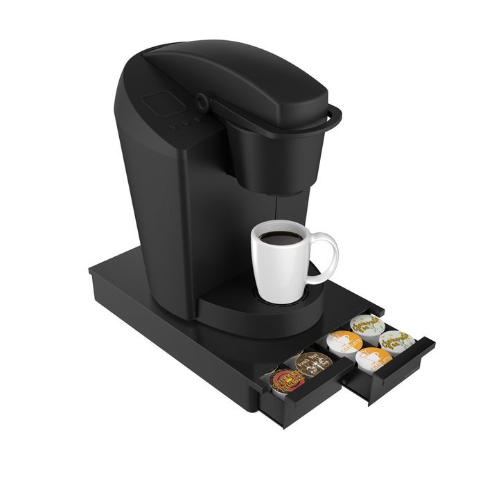 Mind Reader DBLTRY-BLK "Ledge" 28 Capacity Single Serve Coffee Pod Double Drawer, Black N3