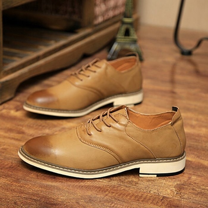 KAKA(TM) Men Fashion Design Spring Autumn PU Leather Lace Up Platform Shoes 40 N8