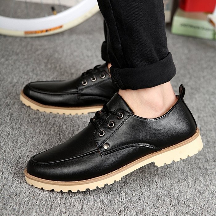 KAKA(TM) Men Fashion Design Spring Autumn PU Leather Lace Up Platform Shoes 40 N9