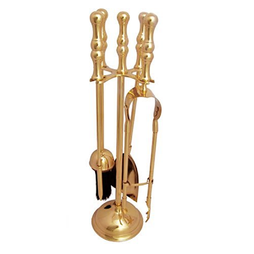 Adonai Hardware 18" Brass Fire Tools Complete Set