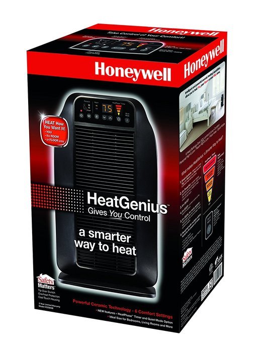 Honeywell HCE840B Heat Genius Ceramic Heater, Black N2