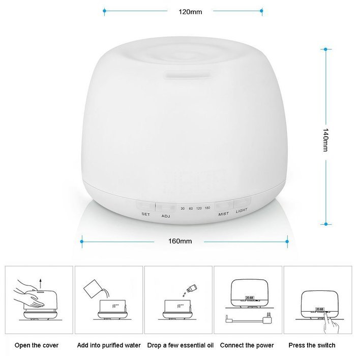 Jhua 400ml Aromatherapy Essential Oil Diffuser Cool Mist Humidifier and Night LED Lights Aroma Diffuser with Waterless... N3