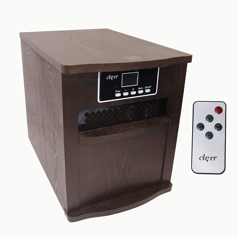 Youzee Portable Electric 1500w Infrared Heater Quartz Remote 1800 SQ FT Fireplace