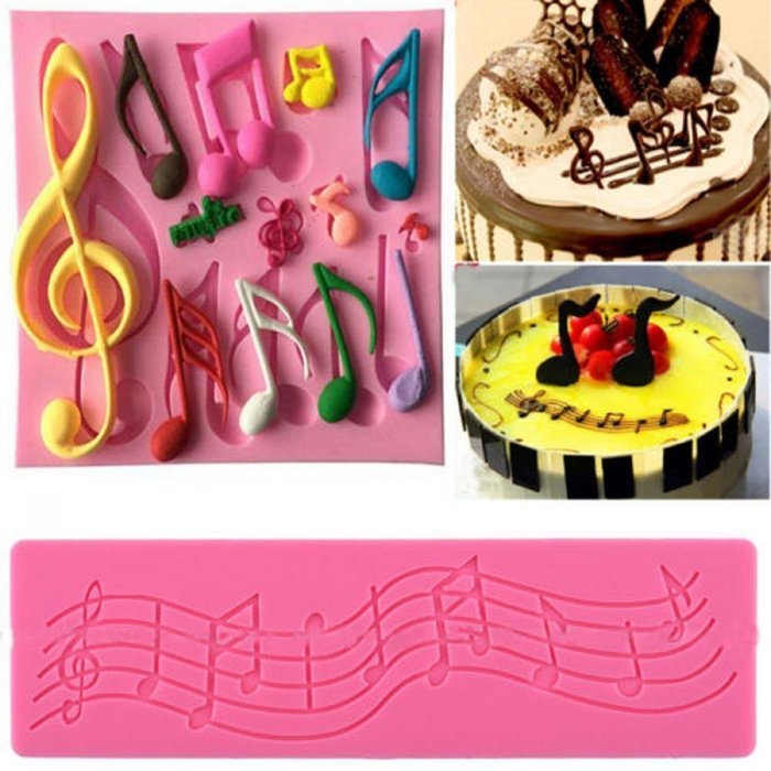 Genenic Fondant Music Note Mat Baking Tool Cake Mold Silicone Mould N2