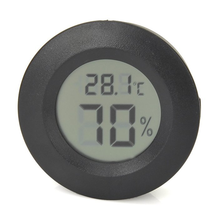 Black 1.0" LCD Electric Household Thermometer Hygrometer Humidity Meter
